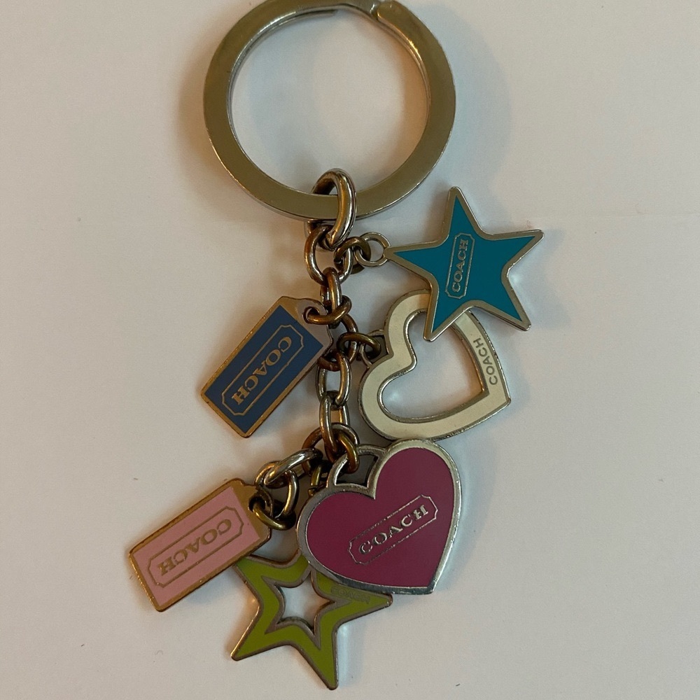 Coach Heart & Star Keychain